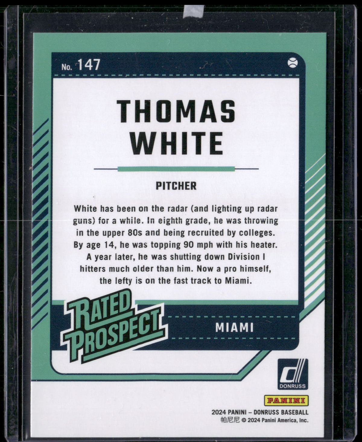 2024 Donruss #147 Thomas White