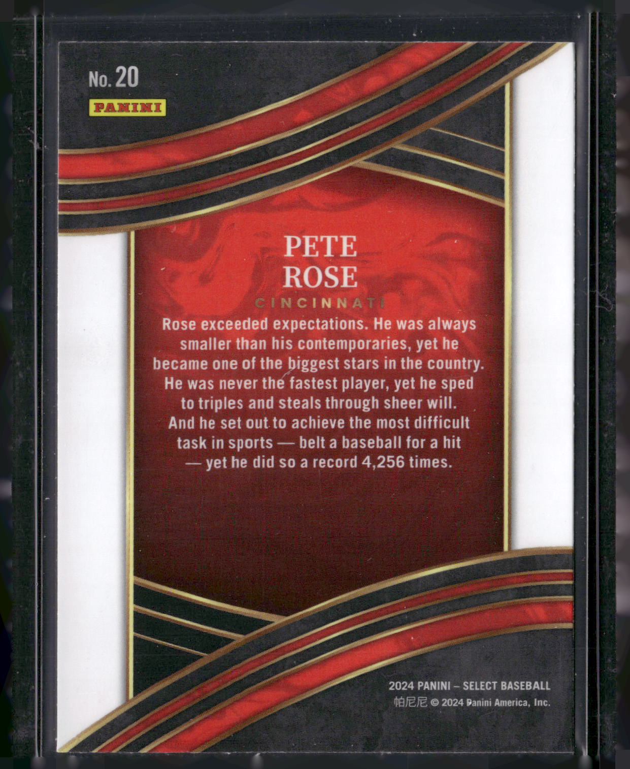 2024 Panini Select #20 Pete Rose Select Numbers