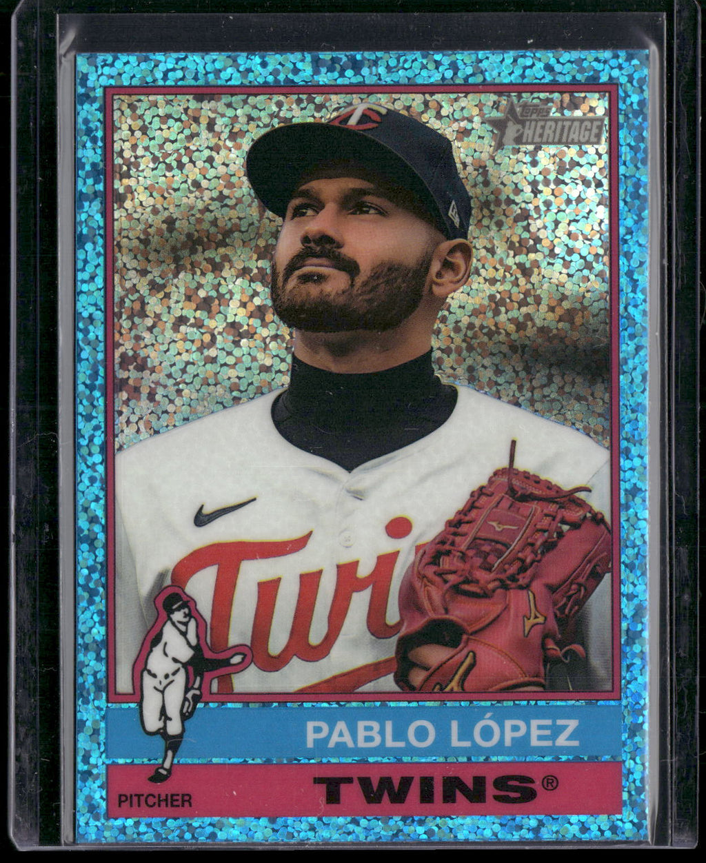 2025 Topps Heritage #131 Pablo López Chrome Light Blue Sparkle Refractor