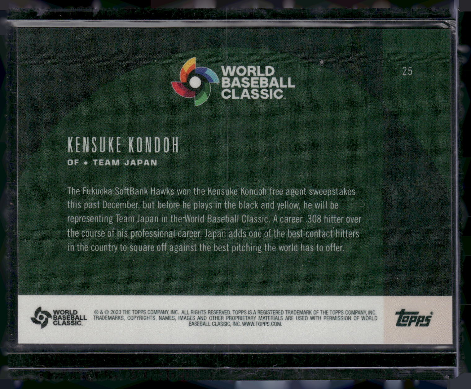 2023 Topps World Baseball Classic Global Stars #25 Kensuke Kondoh