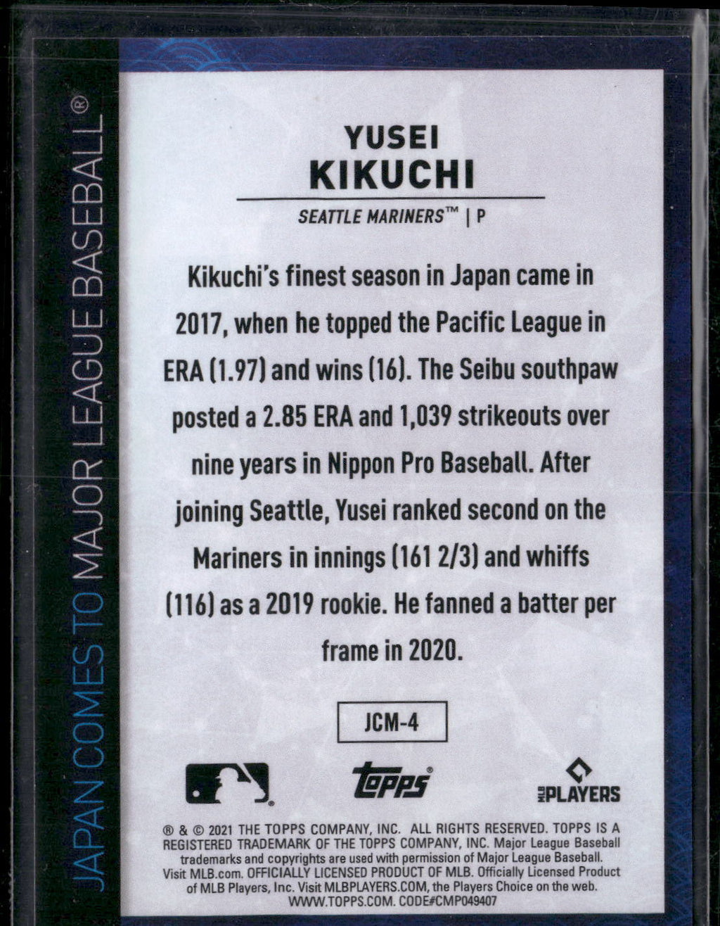 2021 Topps Japan Edition #JCM-4 Yusei Kikuchi Japan Comes to MLB