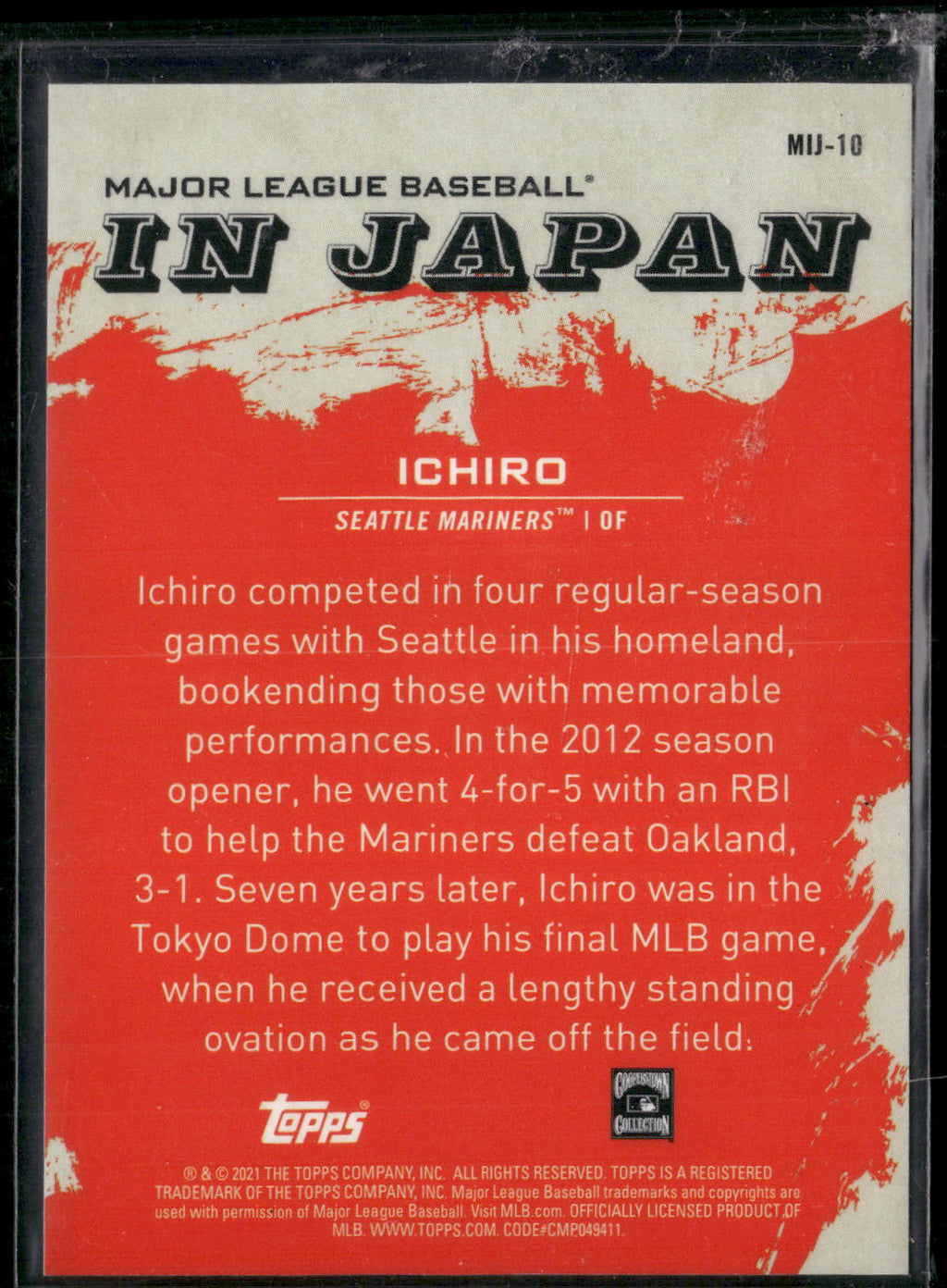 2021 Topps Japan Edition #MIJ-10 Ichiro MLB in Japan