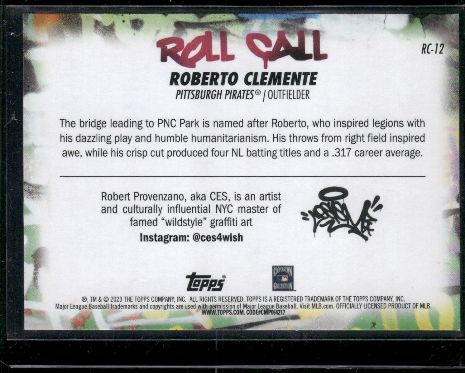 2023 Topps Big League #RC-12 Roberto Clemente Roll Call Wildstyle Edition