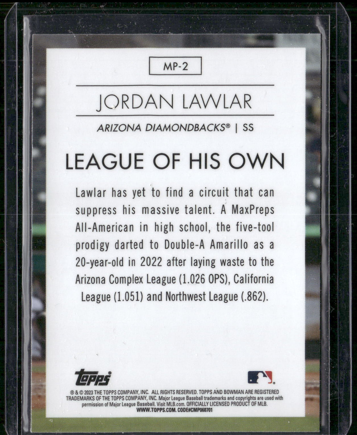 2023 Bowman #MP-2 Jordan Lawlar Modern Prospects