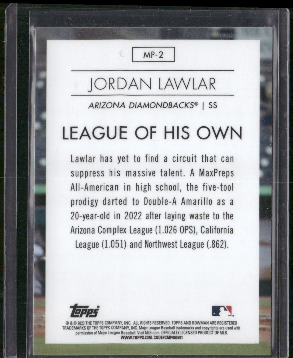2023 Bowman #MP-2 Jordan Lawlar Modern Prospects