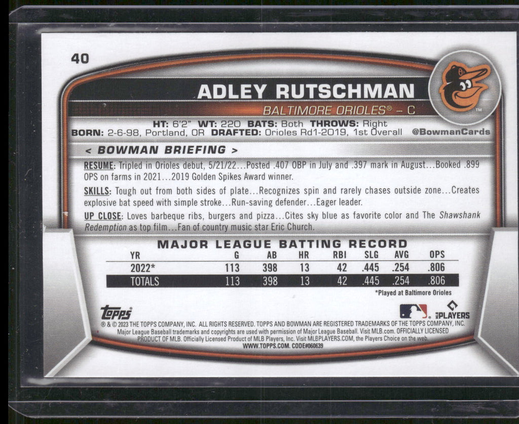 2023 Bowman #40 Adley Rutschman
