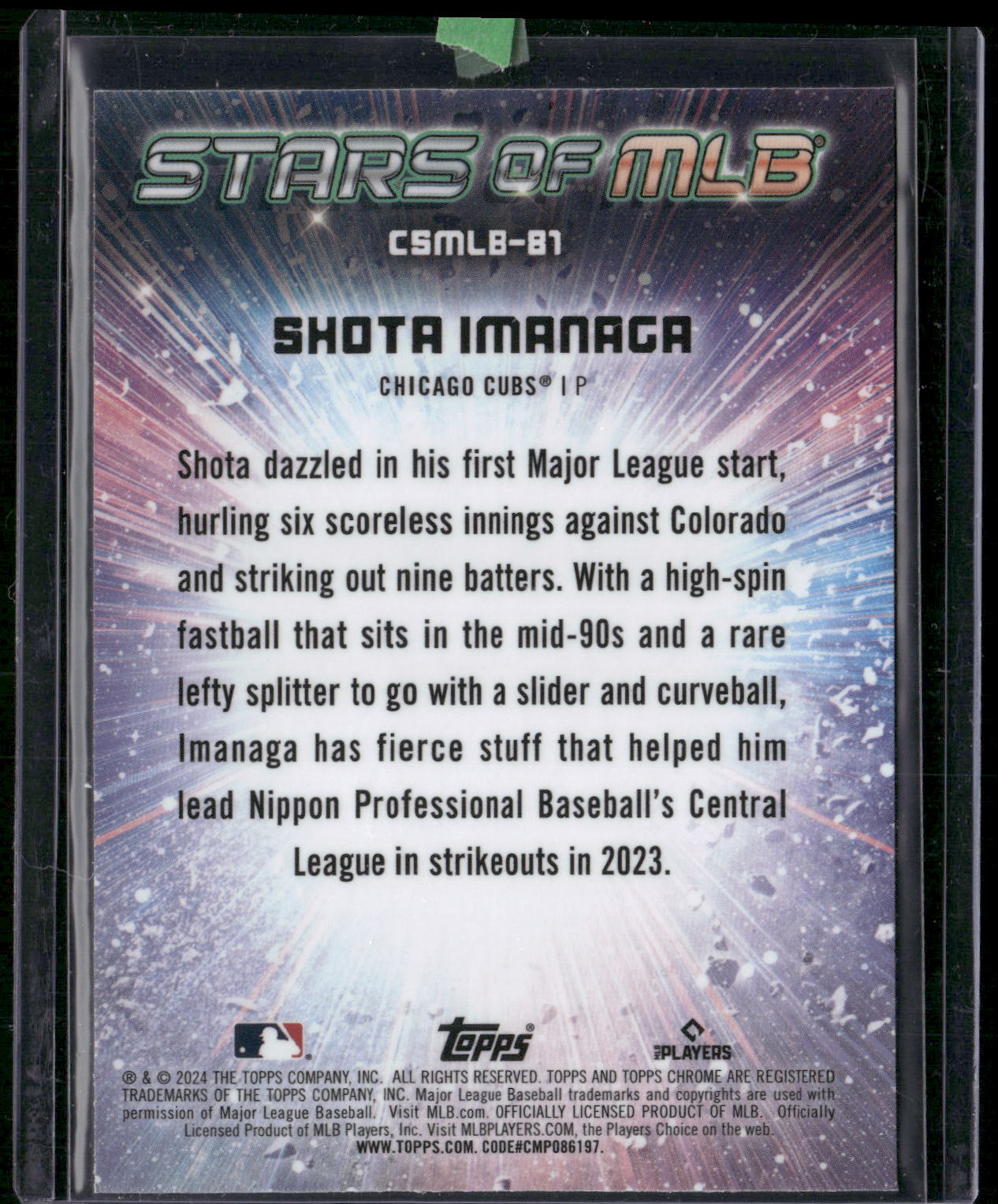 2024 Topps Update #CSMLB-81 Shota Imanaga Stars of MLB Chrome