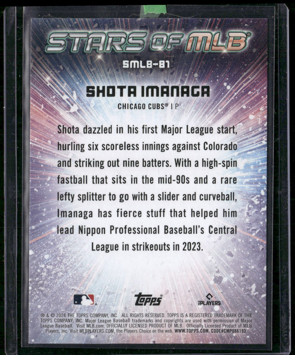 2024 Topps Update #SMLB-81 Shota Imanaga Stars of MLB