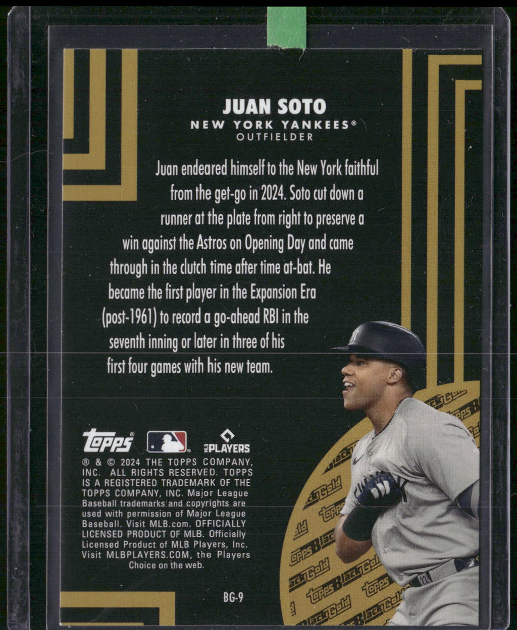 2024 Topps Update #BG-9 Juan Soto Topps Black Gold