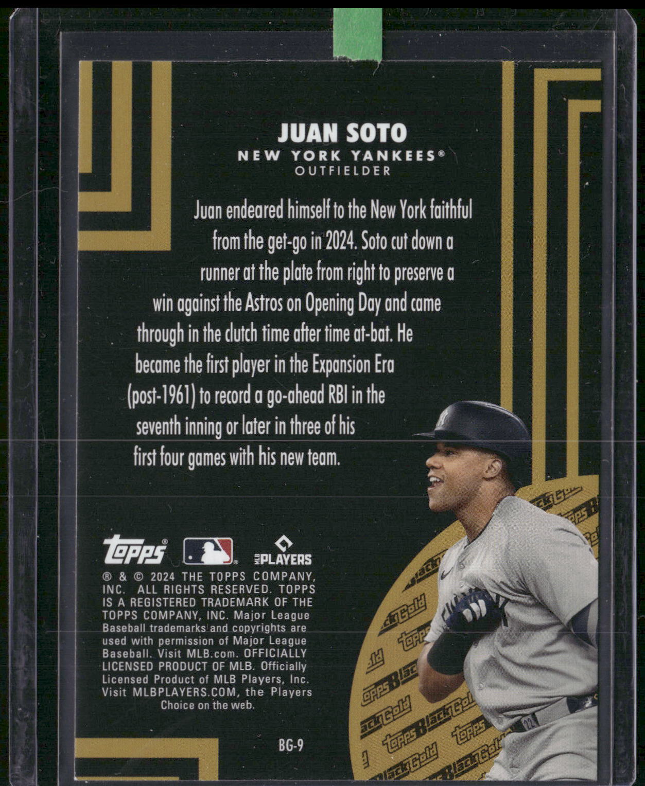 2024 Topps Update #BG-9 Juan Soto Topps Black Gold