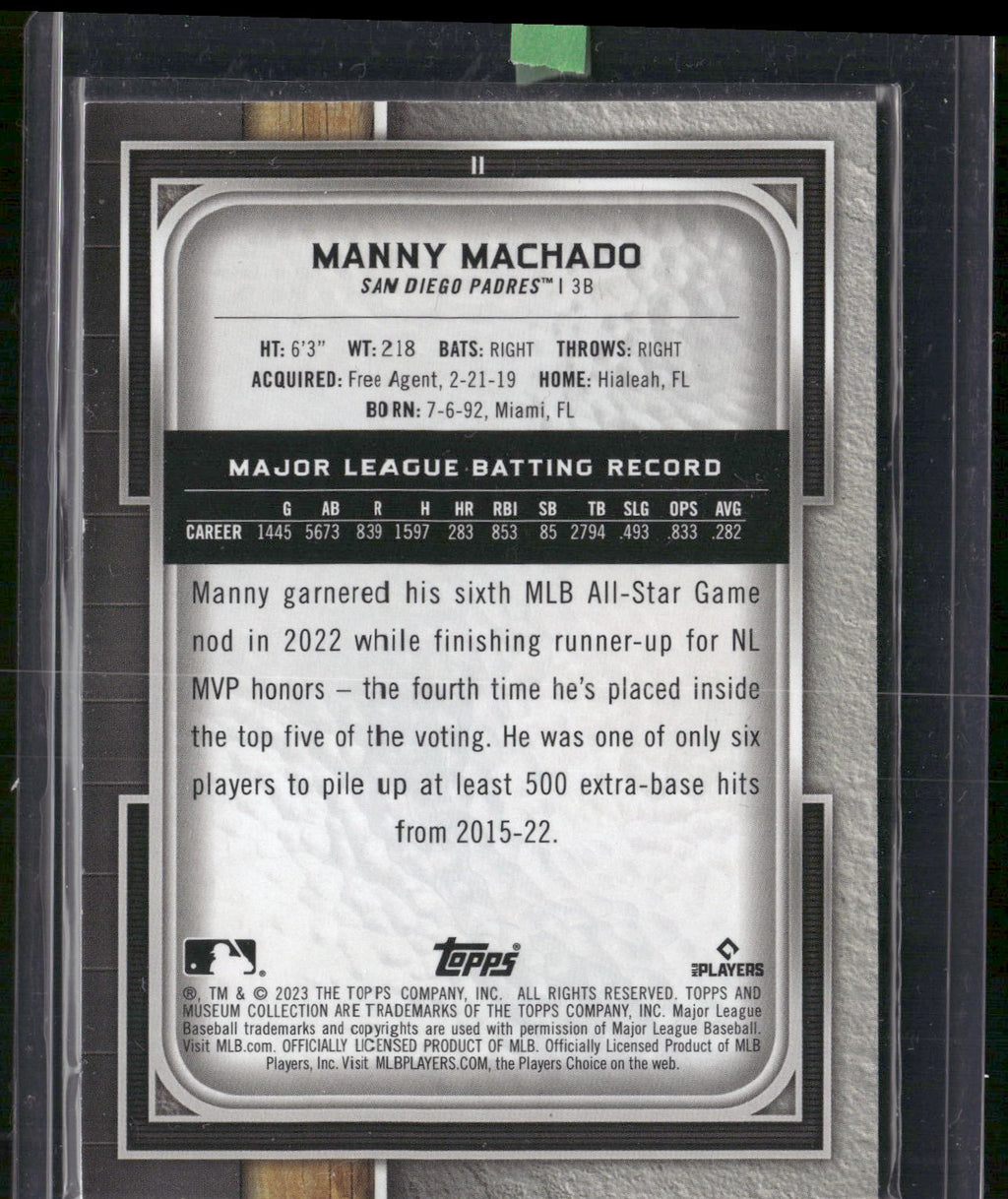 2023 Topps Museum Collection #11 Manny Machado