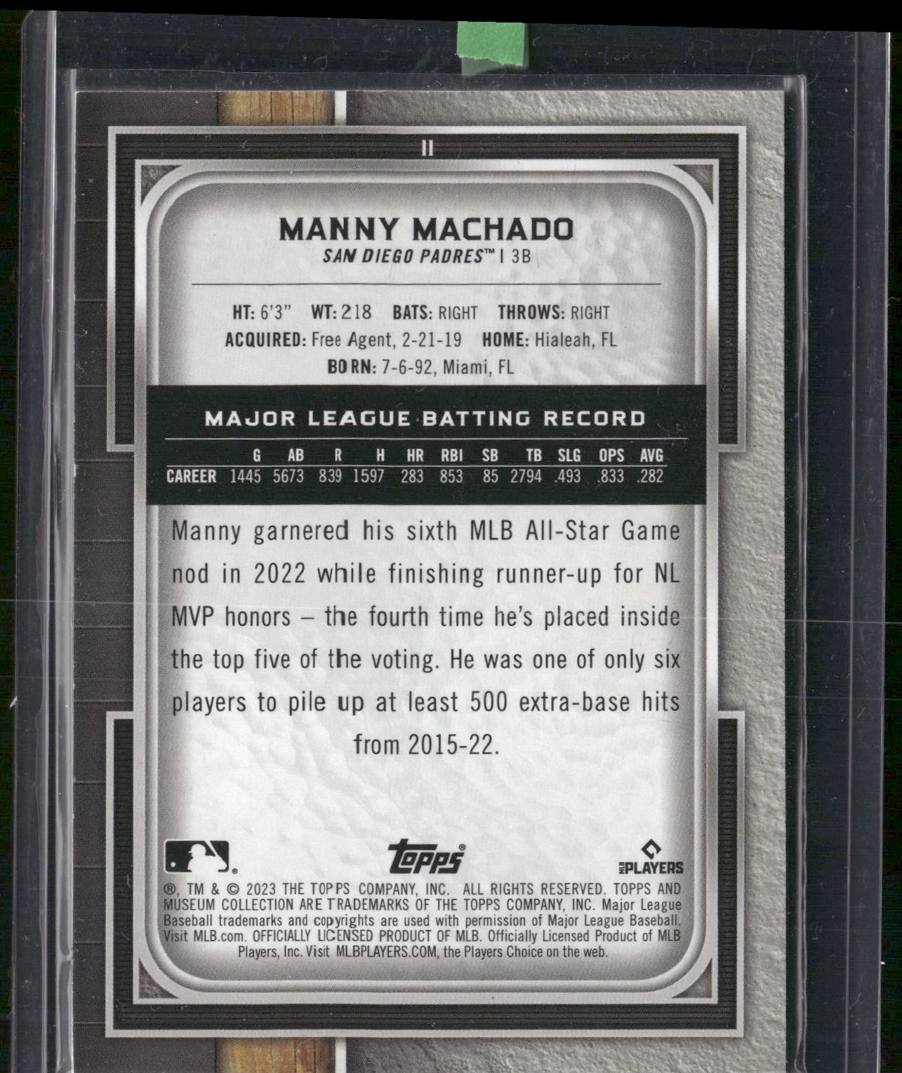 2023 Topps Museum Collection #11 Manny Machado