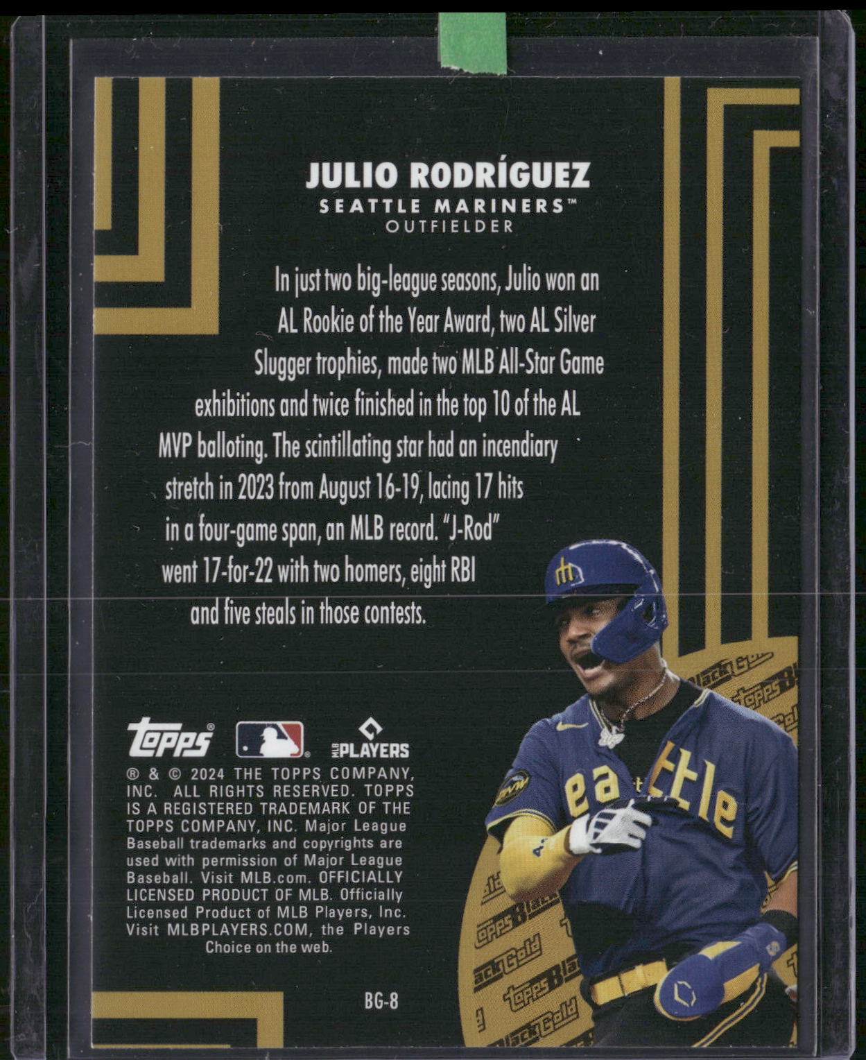 2024 Topps Update #BG-8 Julio Rodríguez Topps Black Gold