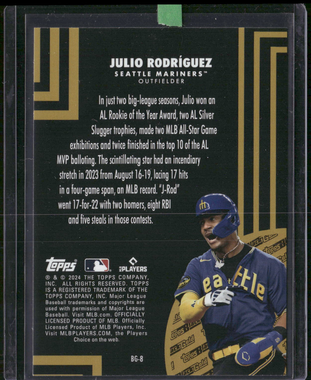2024 Topps Update #BG-8 Julio Rodríguez Topps Black Gold