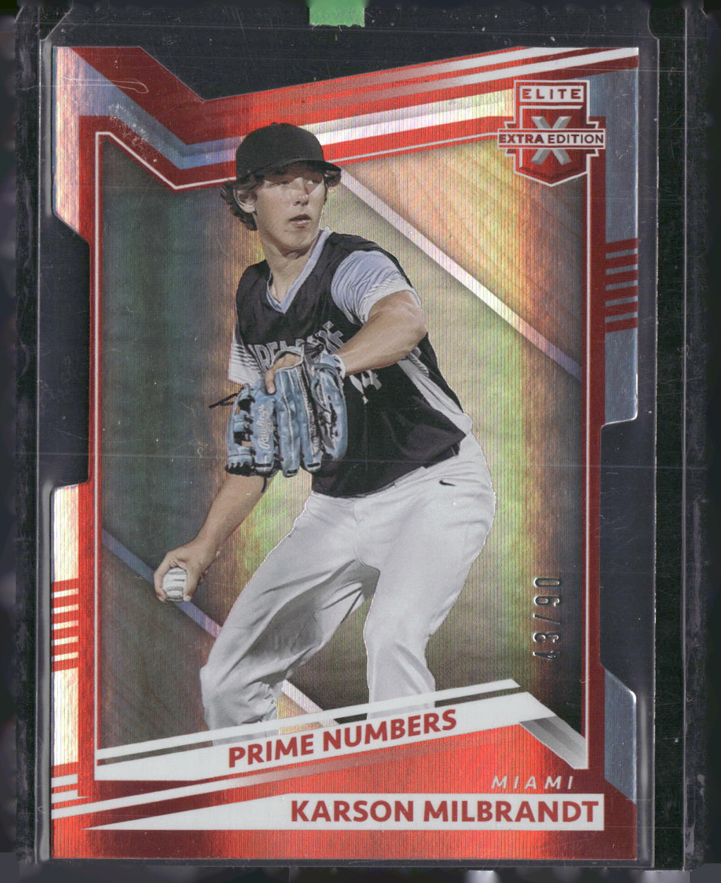2022 Panini Elite Extra Edition #85 Karson Milbrandt Prime #s A Die Cut #/90