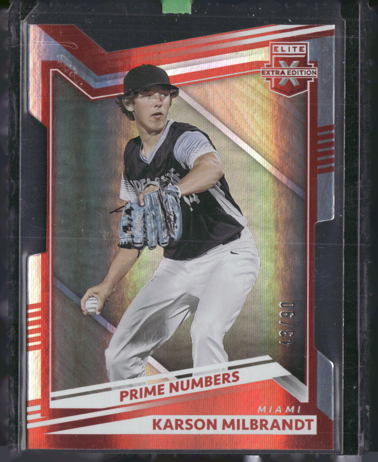 2022 Panini Elite Extra Edition #85 Karson Milbrandt Prime #s A Die Cut #/90
