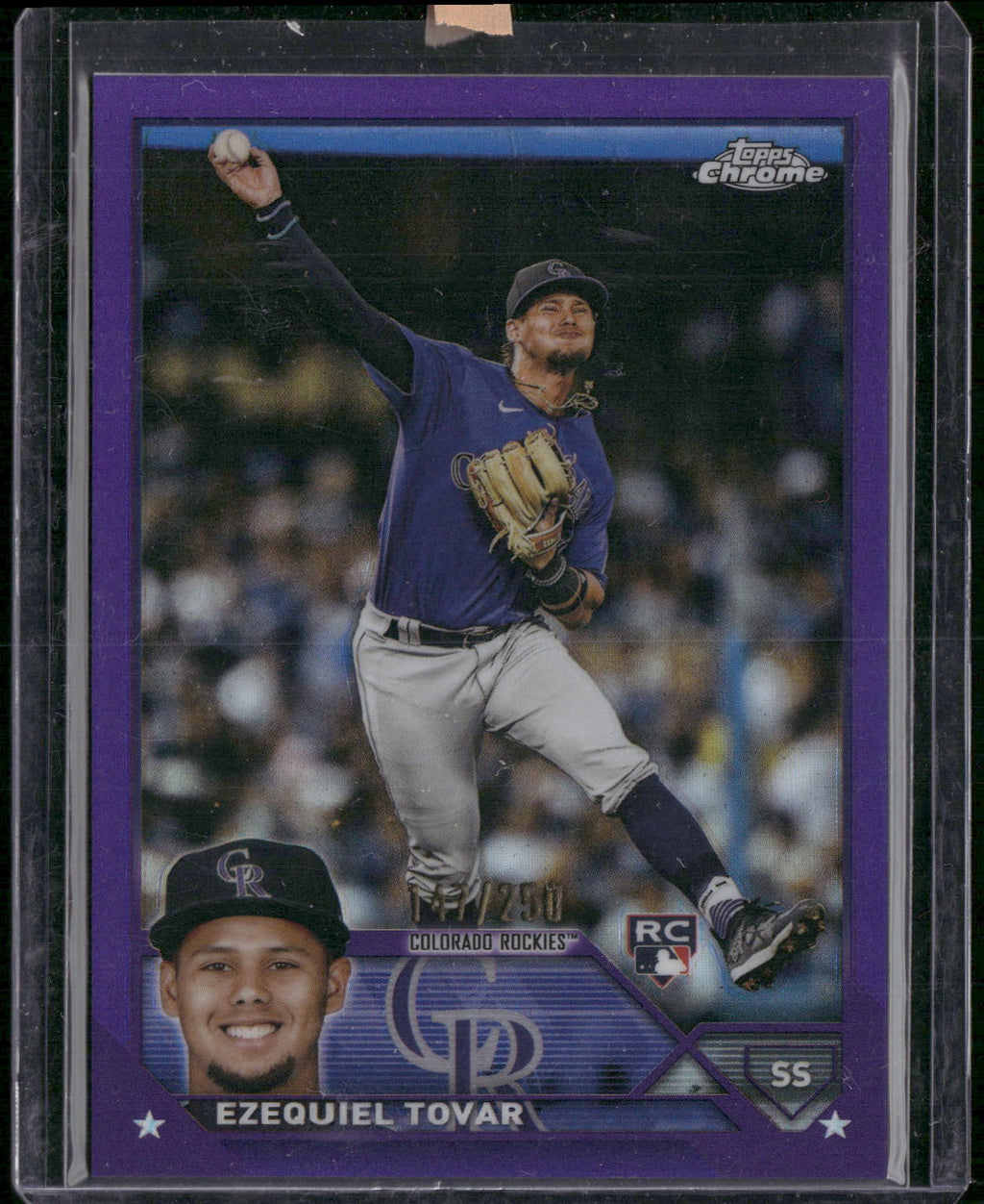2023 Topps Chrome #106 Ezequiel Tovar Purple Refractors #/250