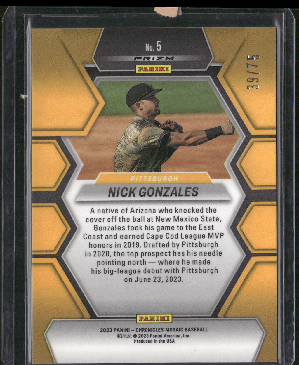 2023 Panini Chronicles - Mosaic Hyper #5 Nick Gonzales #/75