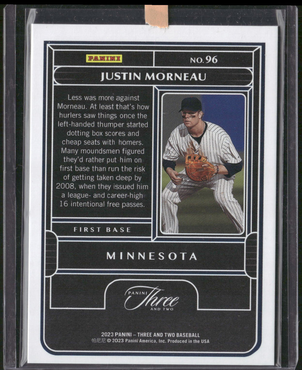 2023 Panini Three and Two #96 Justin Morneau Holo Gold #/15