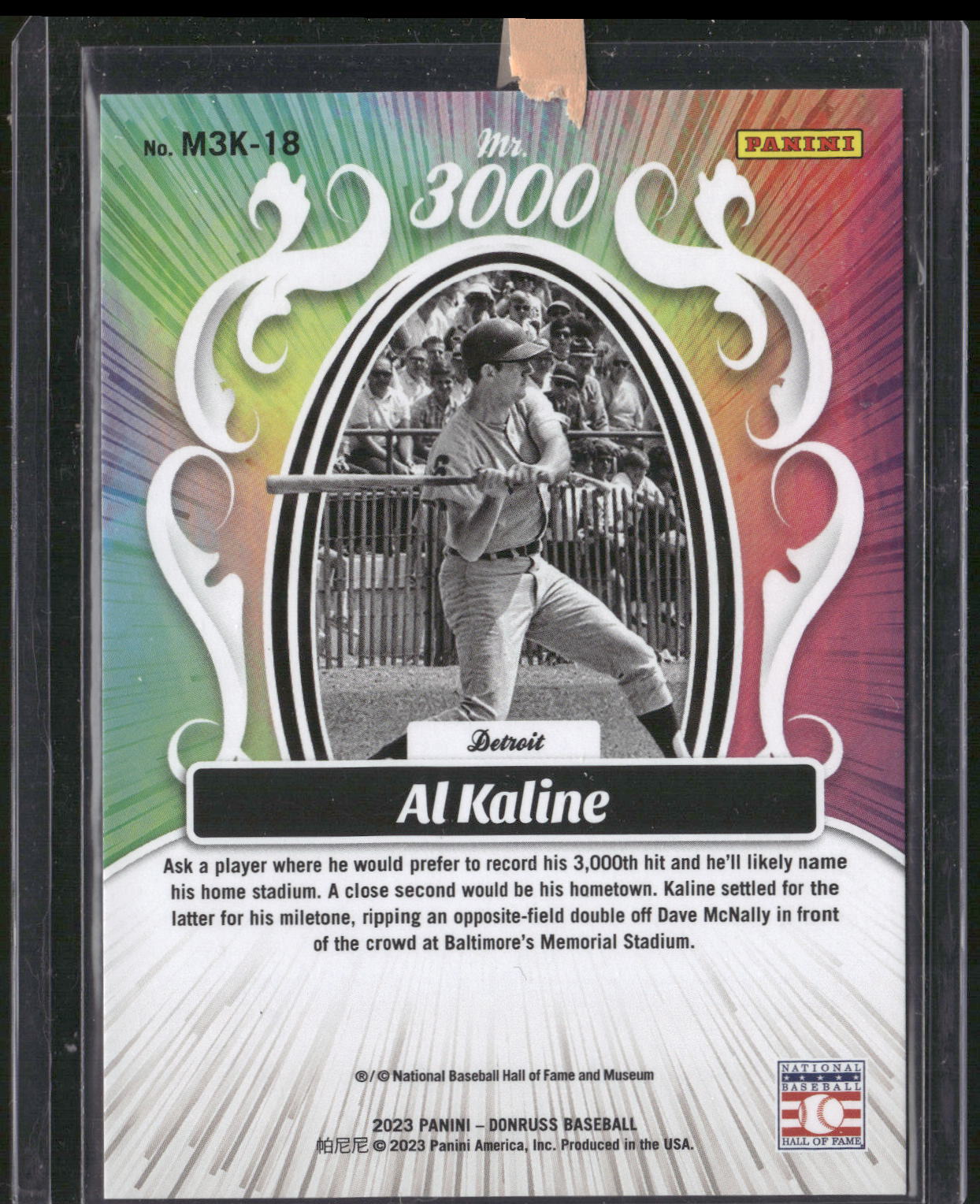 2023 Donruss #M3K-18 Al Kaline Mr. 3000 Silver #/349
