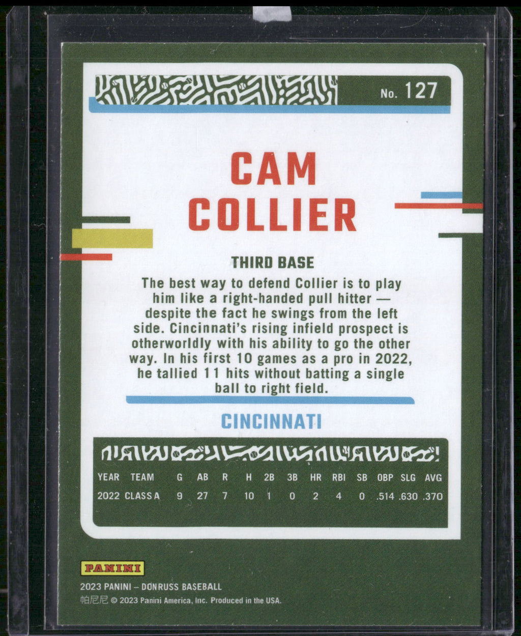 2023 Donruss #127 Cam Collier