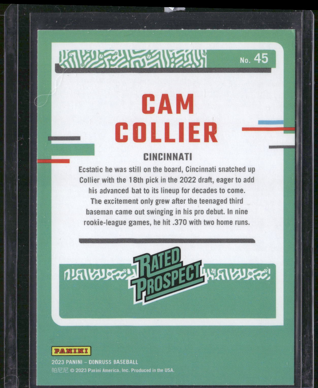 2023 Donruss #45 Cam Collier