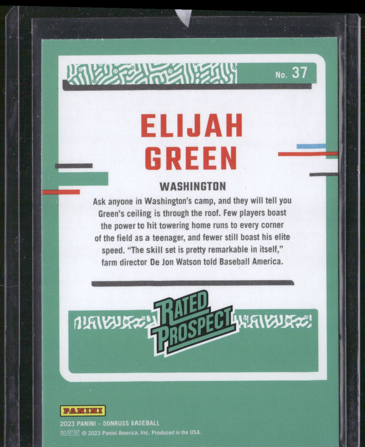 2023 Donruss #37 Elijah Green