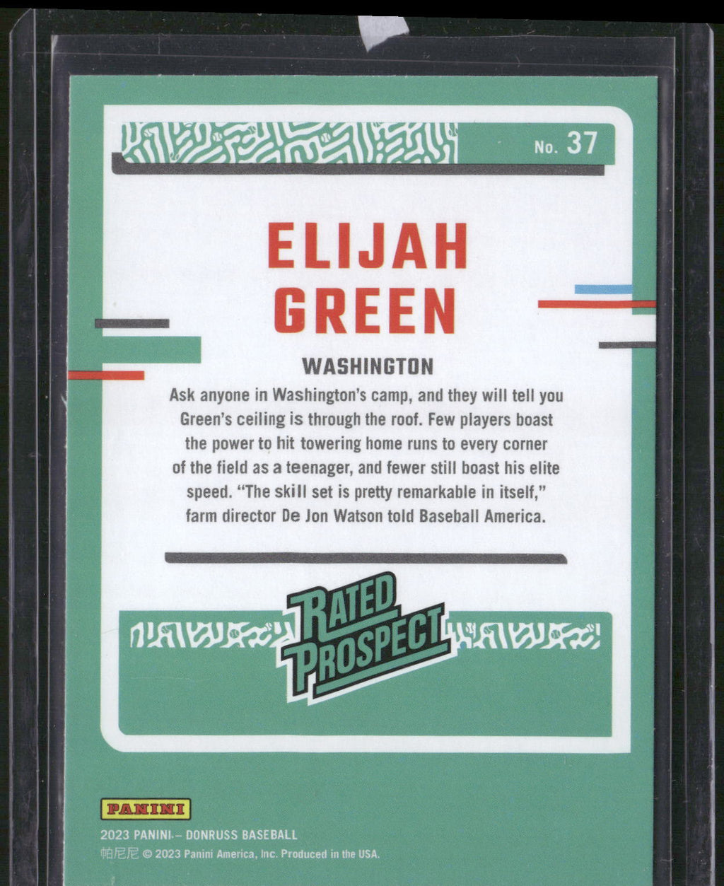2023 Donruss #37 Elijah Green