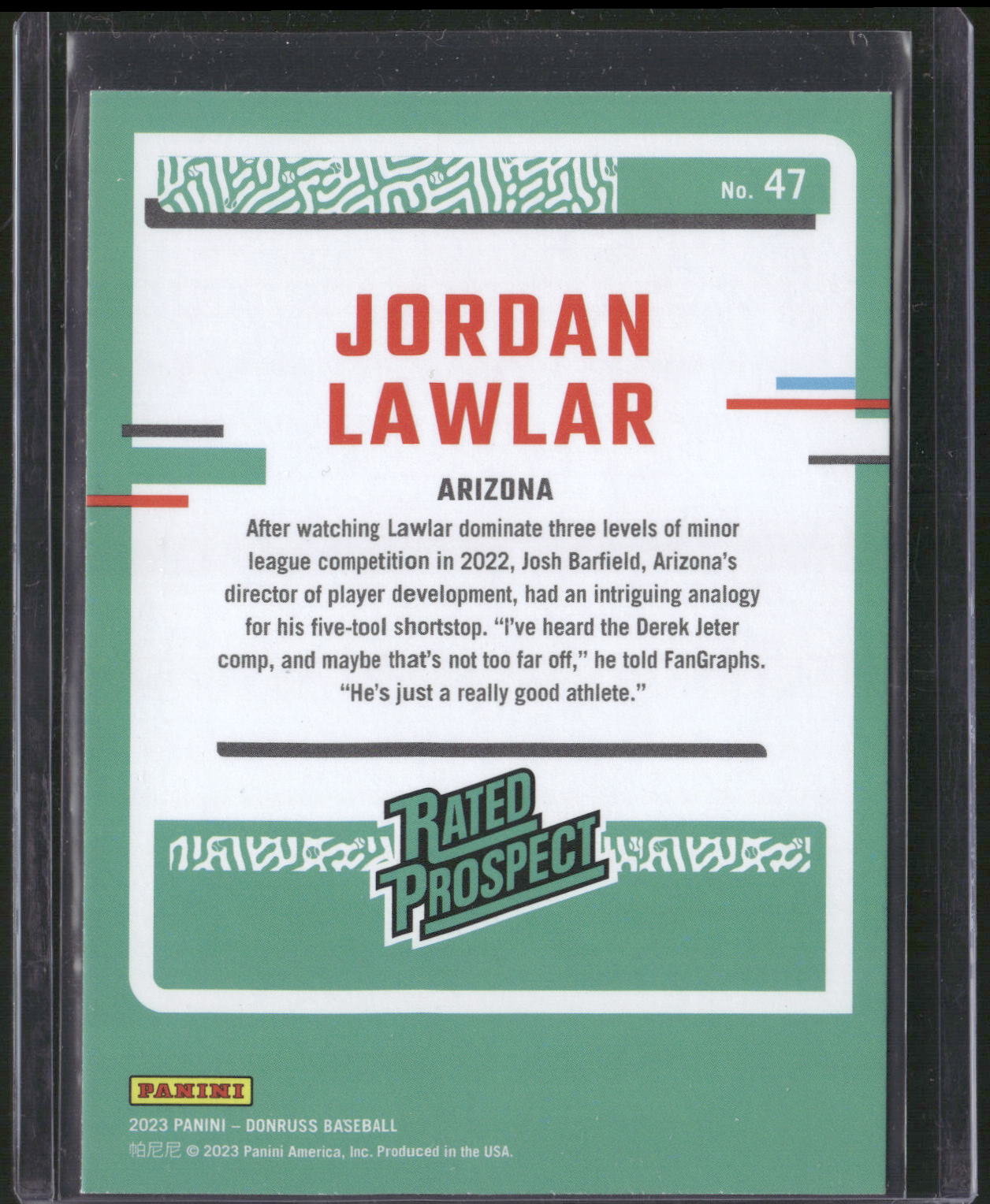 2023 Donruss #47 Jordan Lawlar