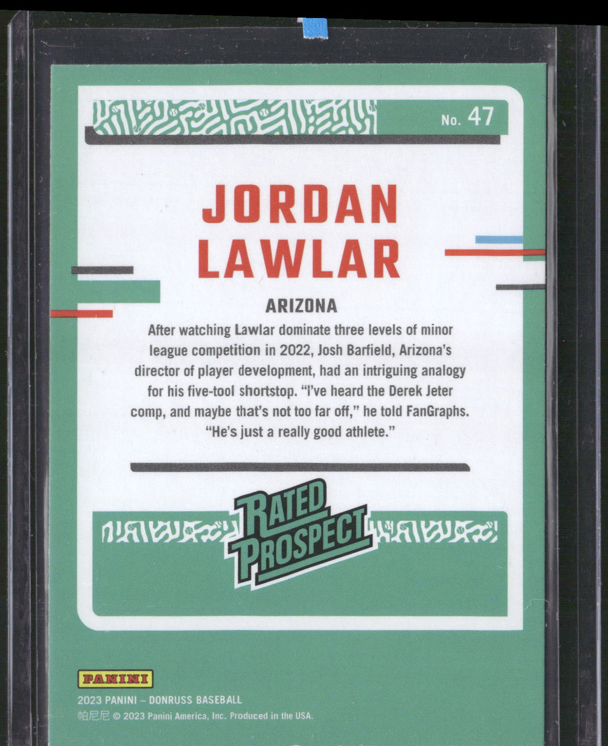 2023 Donruss #47 Jordan Lawlar