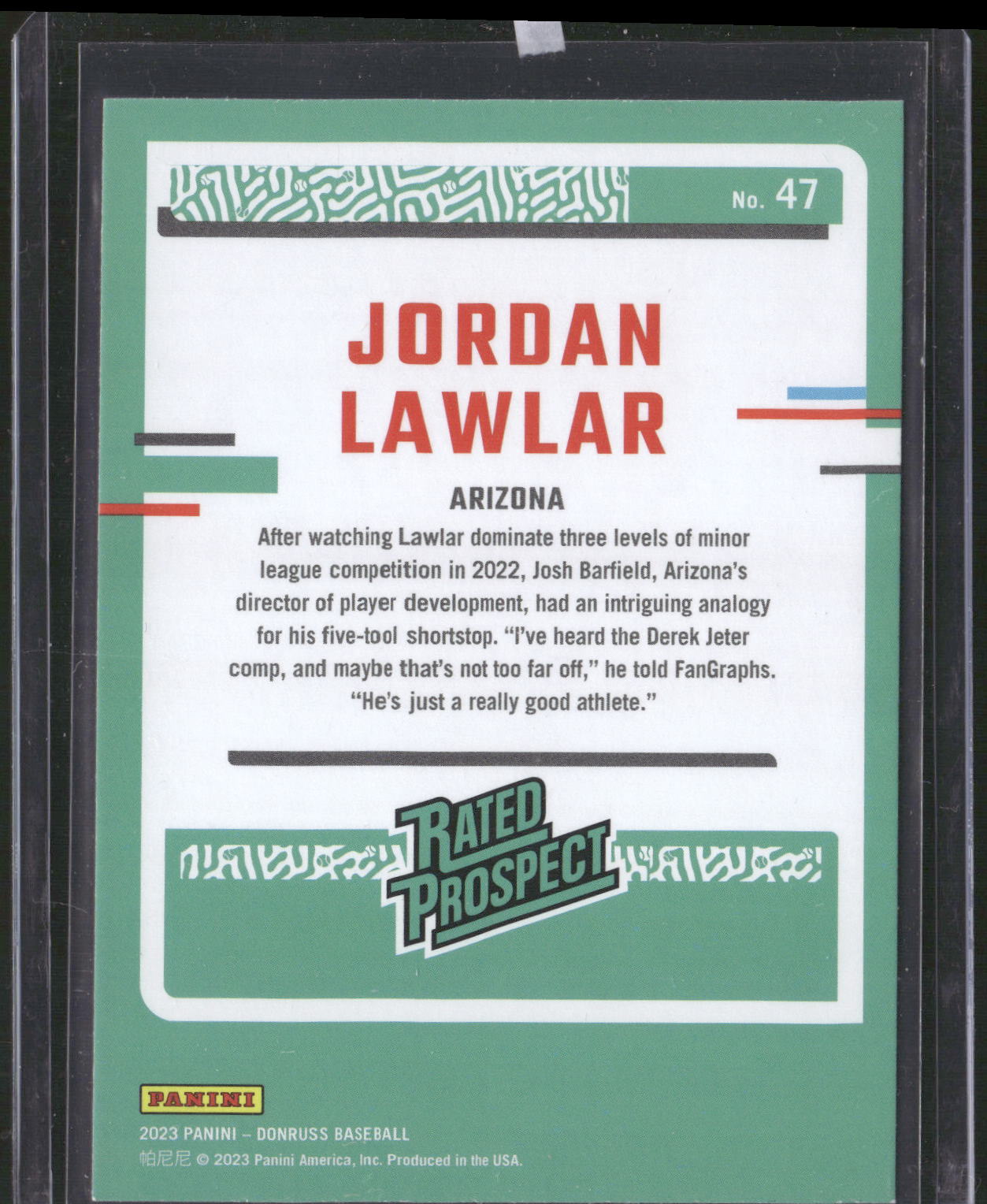 2023 Donruss #47 Jordan Lawlar