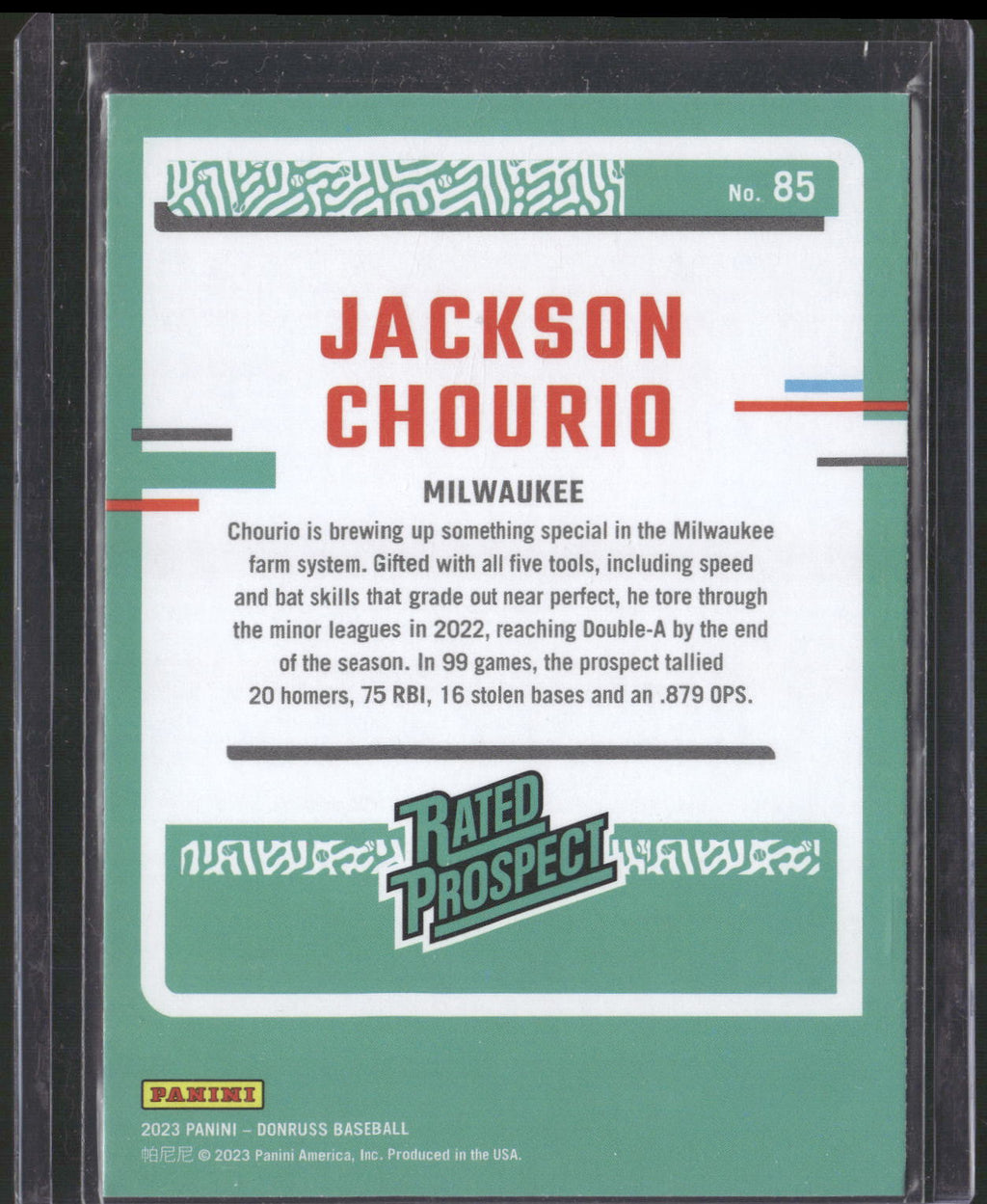 2023 Donruss #85 Jackson Chourio