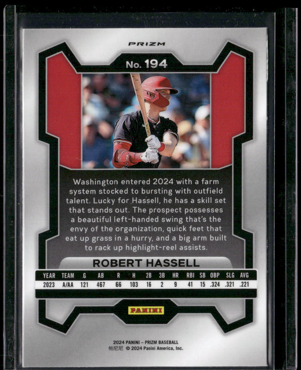 2024 Panini Prizm #194 Robert Hassell Ruby Wave Prizms