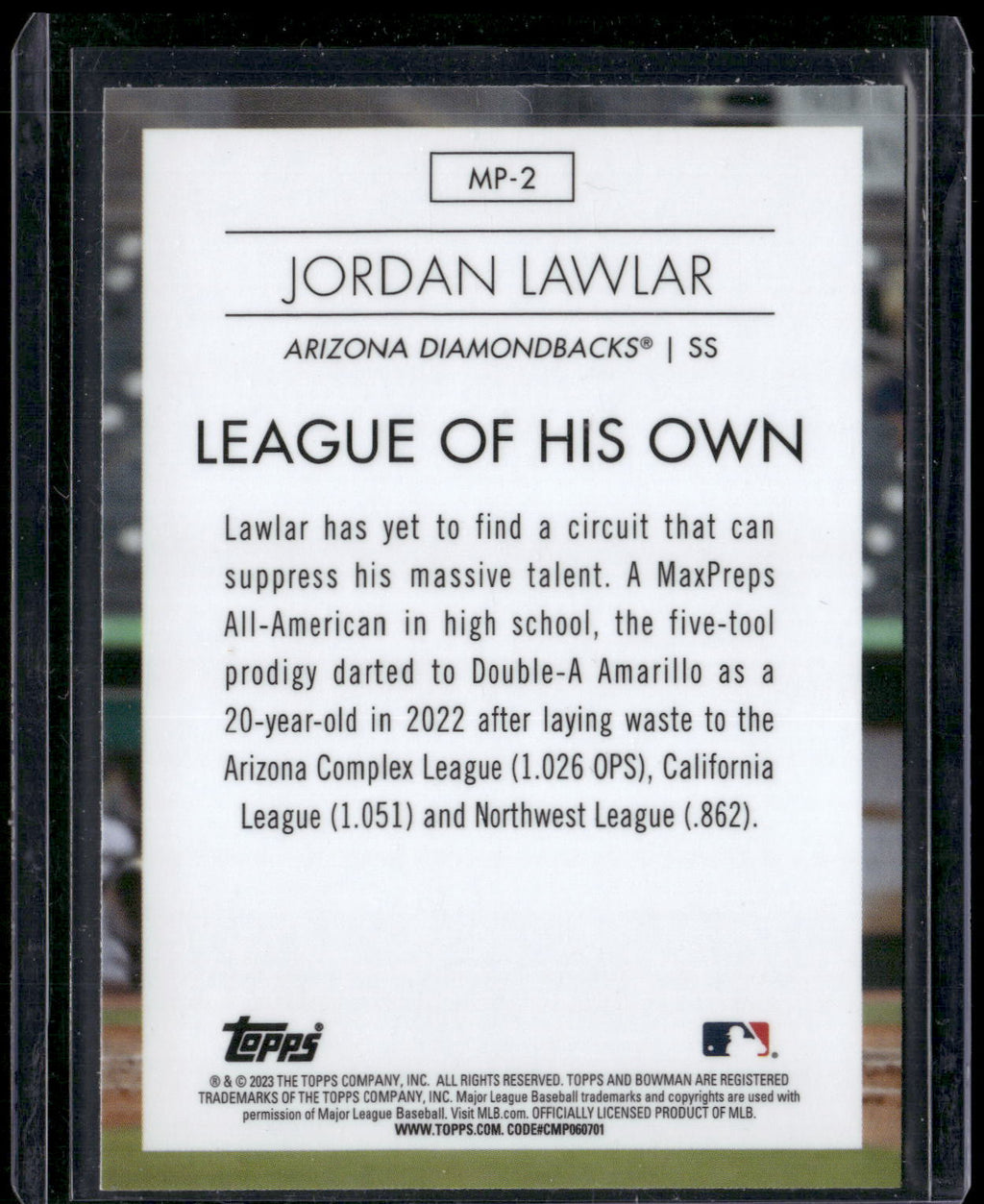 2023 Bowman #MP-2 Jordan Lawlar Modern Prospects
