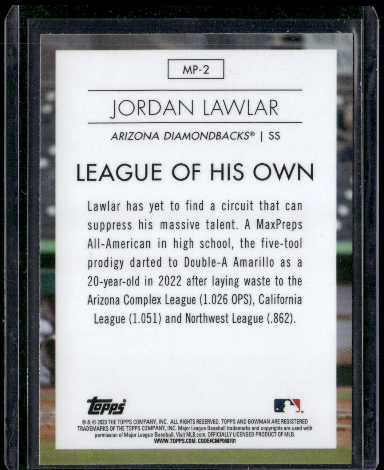2023 Bowman #MP-2 Jordan Lawlar Modern Prospects