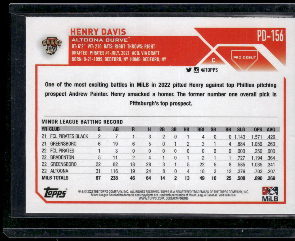 2023 Topps Pro Debut #PD-156 Henry Davis