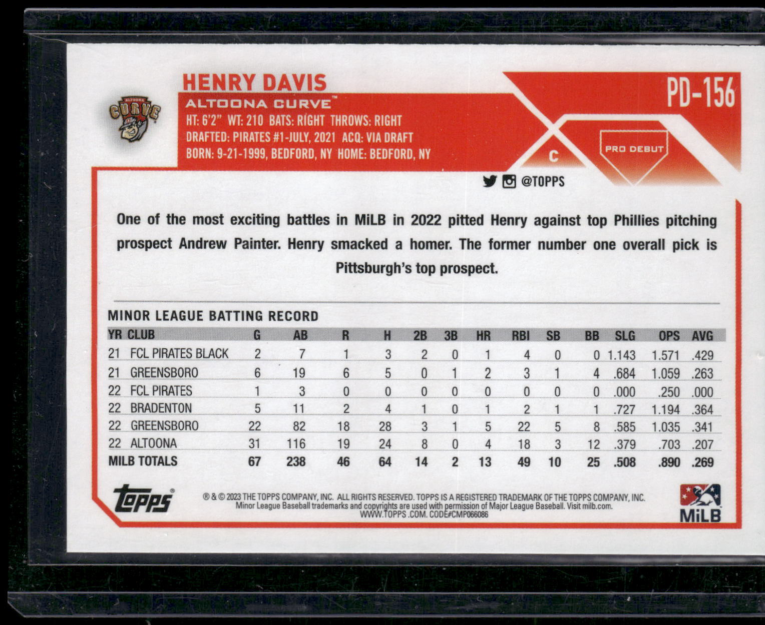 2023 Topps Pro Debut #PD-156 Henry Davis