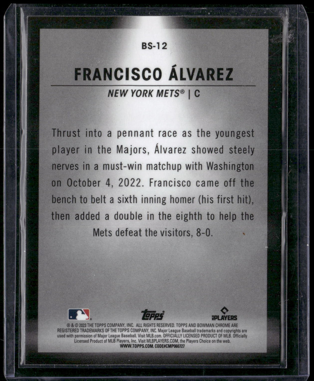2023 Bowman #BS-12 Francisco Alvarez Bowman Spotlights