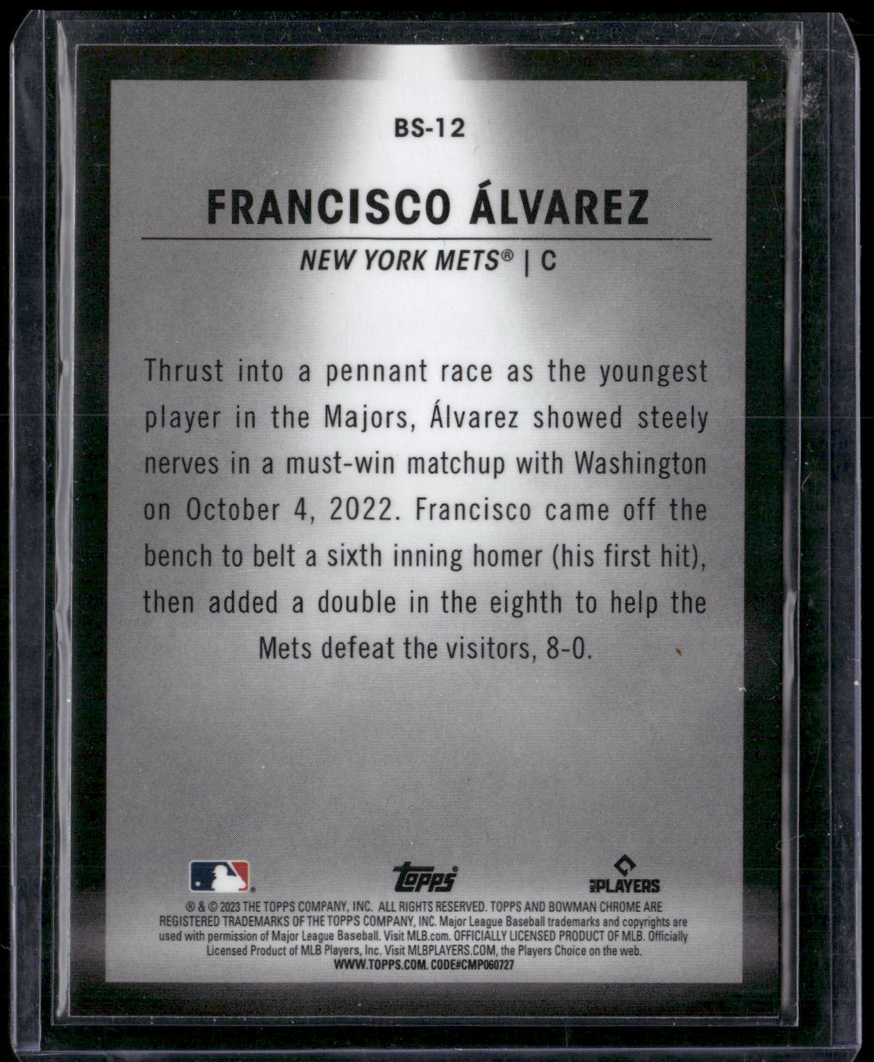 2023 Bowman #BS-12 Francisco Alvarez Bowman Spotlights