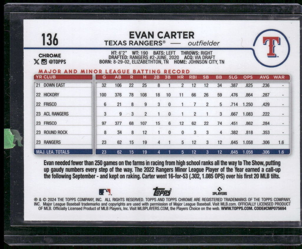 2024 Topps Chrome #136 Evan Carter