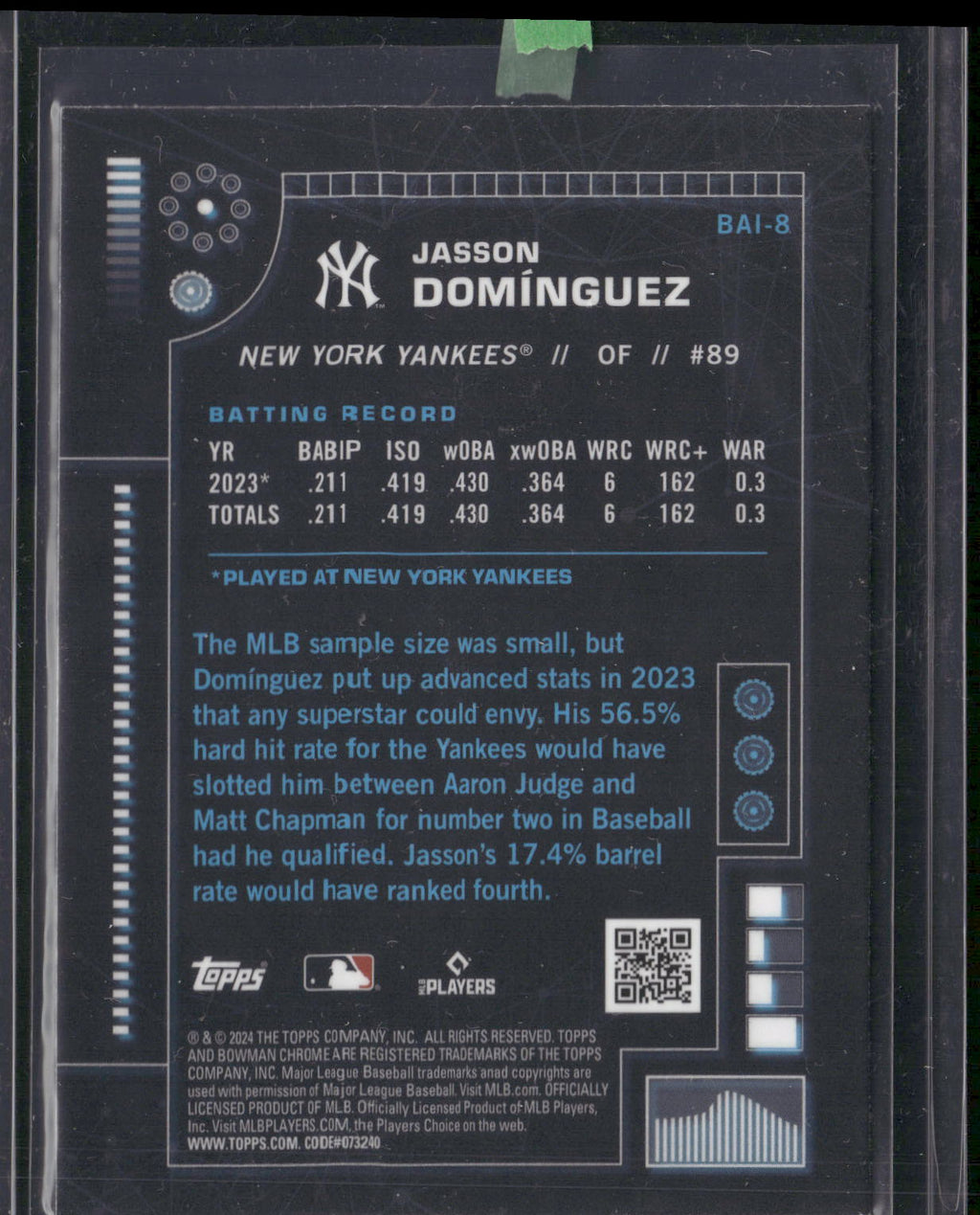 2024 Bowman #BAI-8 Jasson Domínguez Bowman A.I.