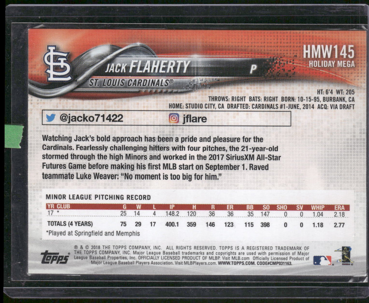 2018 Topps Holiday #HMW145 Jack Flaherty