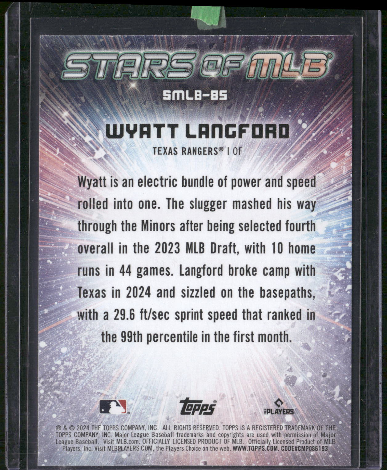 2024 Topps Update #SMLB-85 Wyatt Langford Stars of MLB