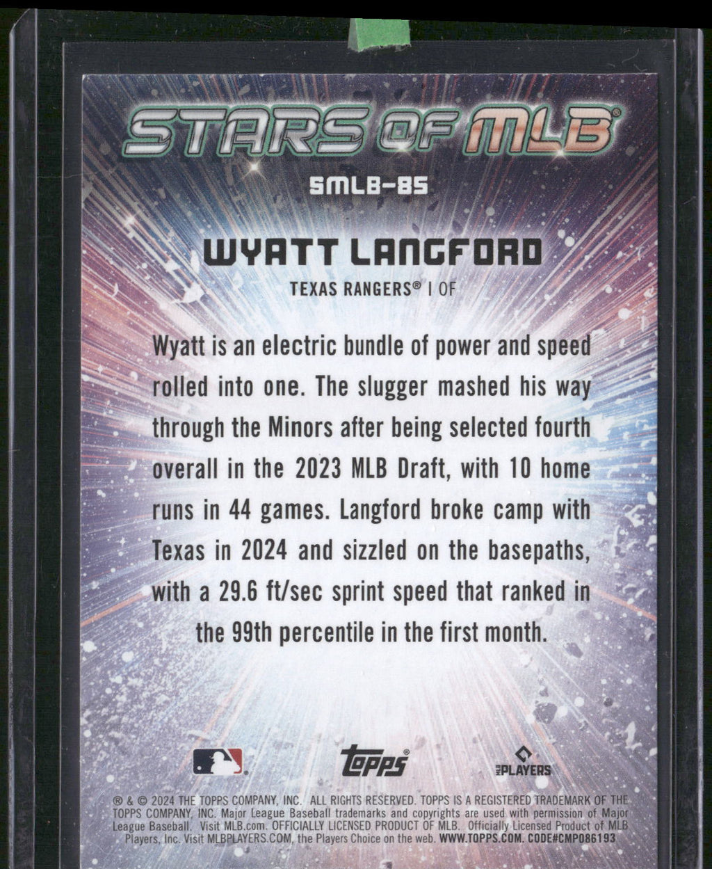2024 Topps Update #SMLB-85 Wyatt Langford Stars of MLB