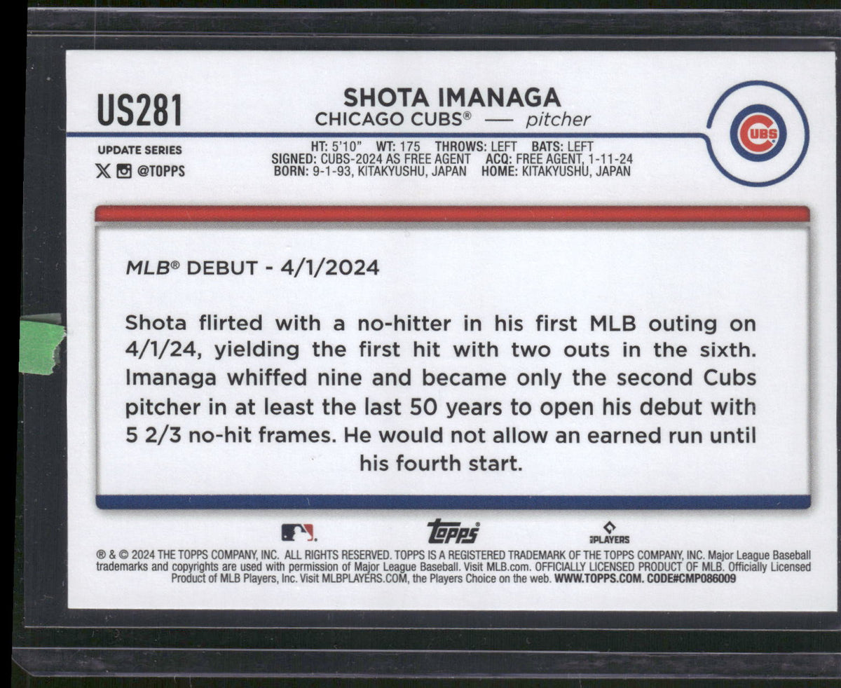 2024 Topps Update #US281 Shota Imanaga