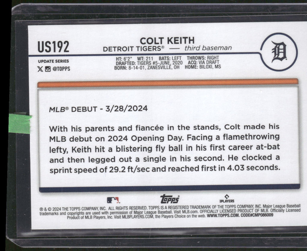 2024 Topps Update #US192 Colt Keith