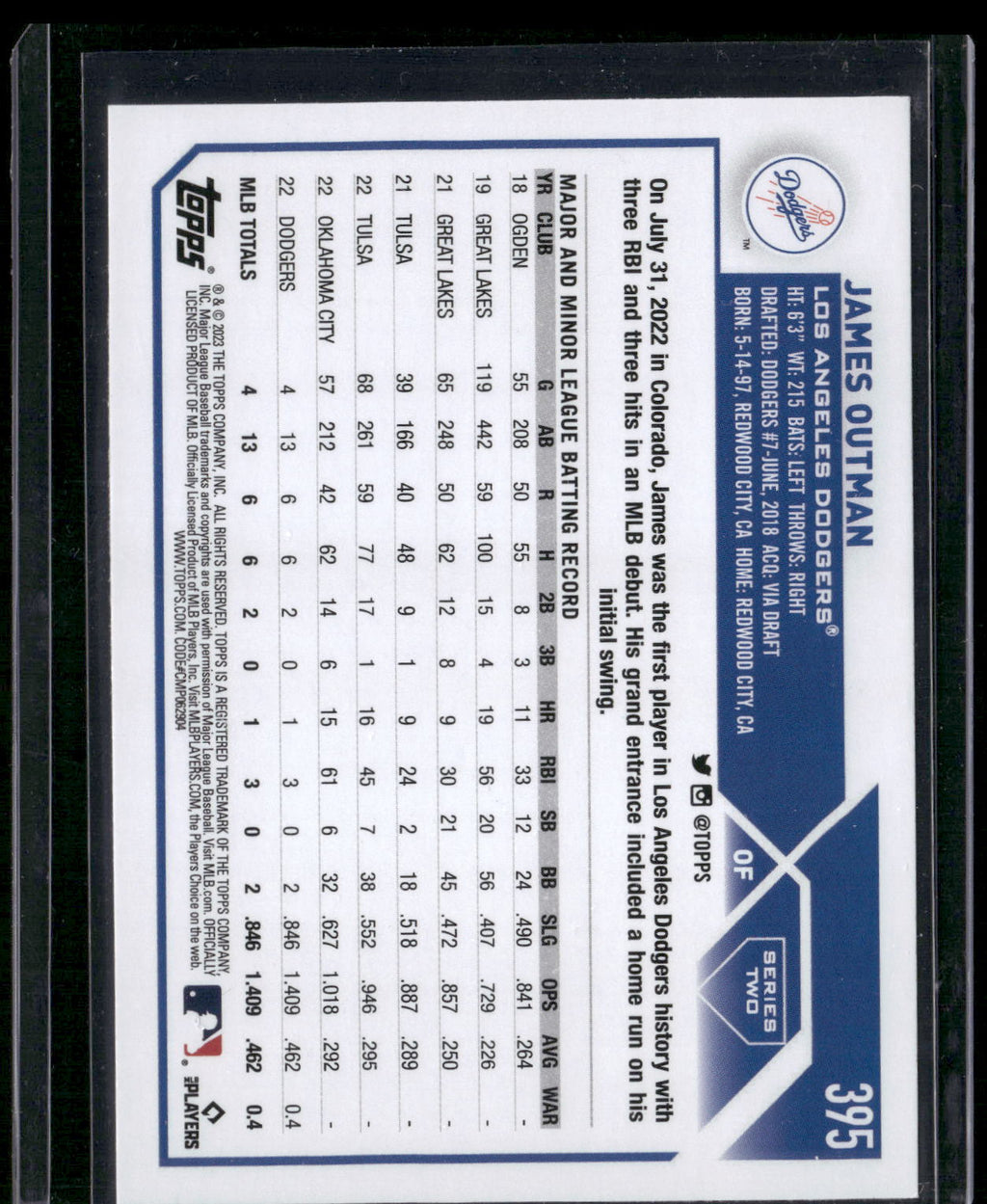2023 Topps #395 James Outman