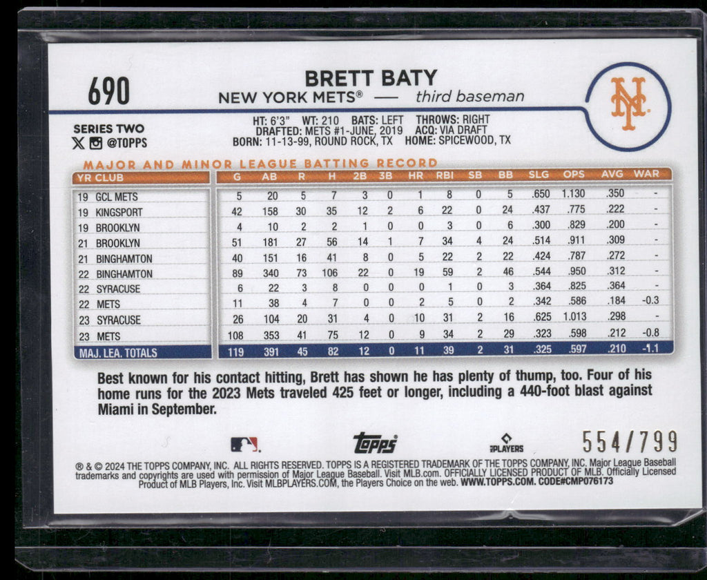 2024 Topps Chrome #17 Brett Baty Refractors