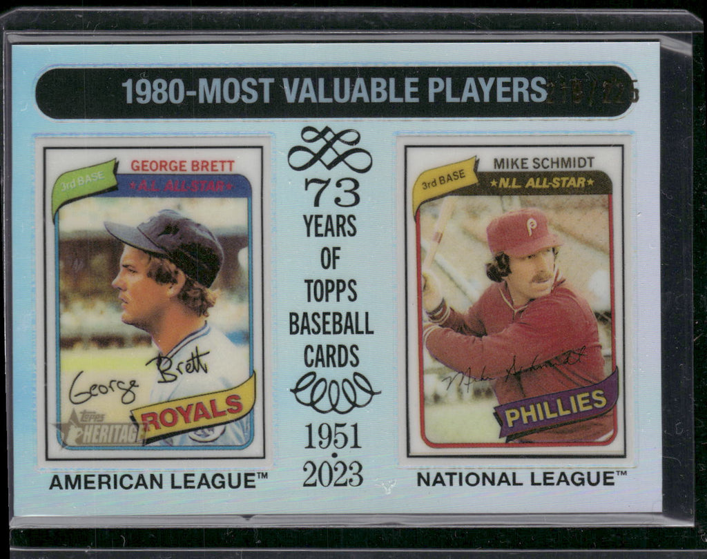 2024 Topps Heritage #195 1980 MVPs Brett Schmidt Chrome Silver Refractor /25