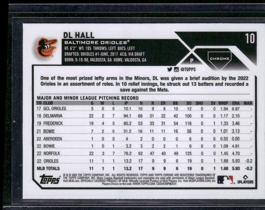 2023 Topps Chrome #10 DL Hall Sepia Refractors